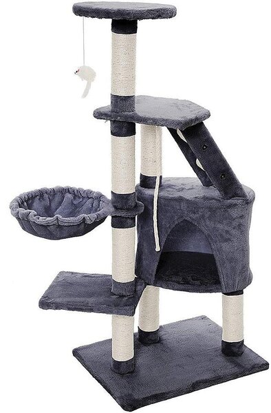 Mucola tiragraffi antracite tiragraffi per gatti 120cm casa per gatti albero da arrampicata colonna per gatti mobili per gatti albero da gioco naturale tiragraffi colonna in sisal