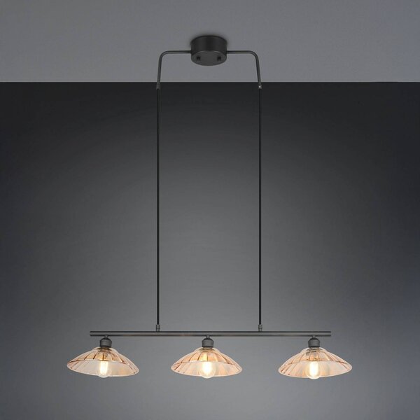 Reality Leuchten Lampada a sospensione Eluna, dimmerabile, Nero, Soggiorno / Sala da pranzo, Metallo, Lampada a sospensione