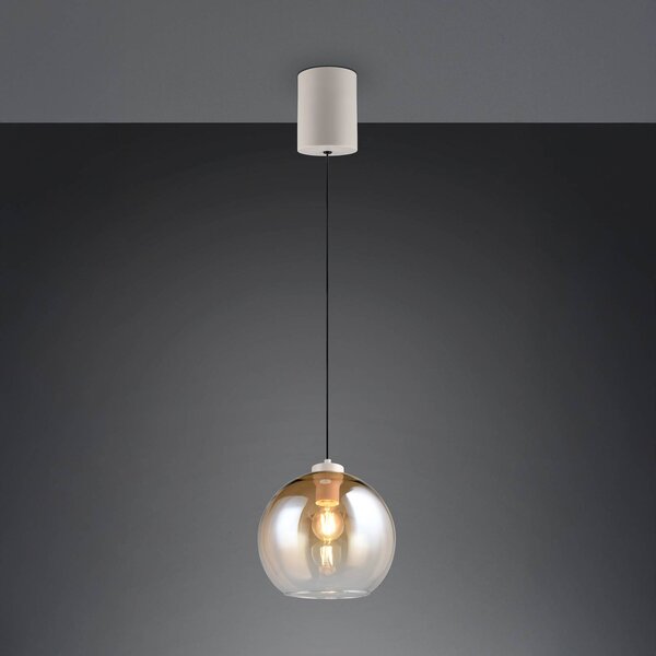 Reality Leuchten Lampada a sospensione Liora, dimmerabile, Crema / Ambra, Soggiorno / Sala da pranzo, Vetro, Moderno, Lampada a sospensione