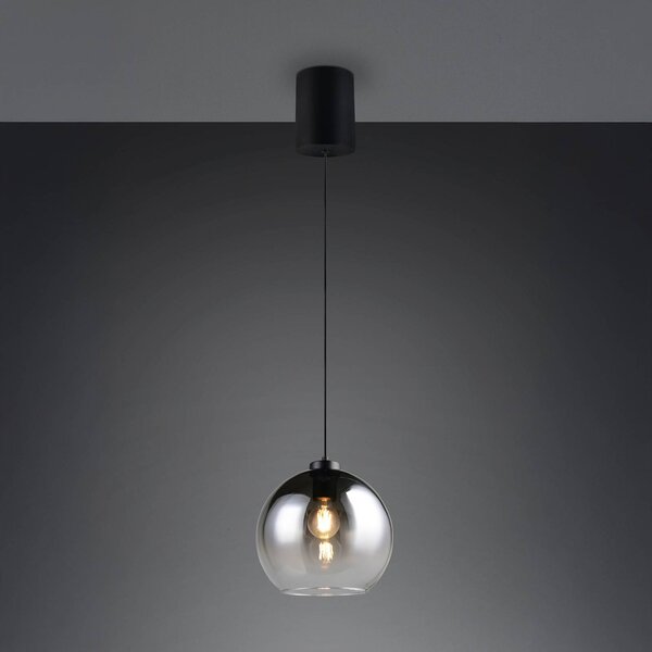 Reality Leuchten Lampada a sospensione Liora, dimmerabile, Alluminio / Grigio / Zincato, Soggiorno / Sala da pranzo, Vetro, Moderno, Lampada a sospensione