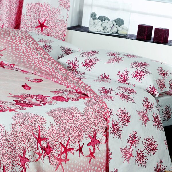 Copriletto Trapuntato In Percalle Coral Beach Matrimoniale - 270X260 Emporium Moderno Rosso Caleffi