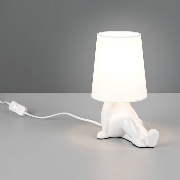 Reality Leuchten Lampada da tavolo Huma, Bianco / Opale, Soggiorno / Sala da pranzo, Ceramica, Giovanile, Lampada da tavolo