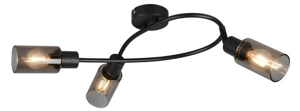 Reality Leuchten Faretto Mars, lunghezza 45 cm, nero opaco, a 3 luci, metallo E14 dimmerabile, Nero, Soggiorno / Sala da pranzo, Metallo, Moderno, Downlight