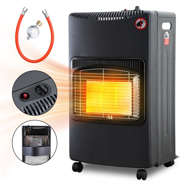Stufa a gas TolleTour 4,2 KW con regolatore di pressione + tubo flessibile | stufa a gas stufa a gas in Vetroceramica con 3 livelli | stufa a gas a infrarossi stufa radiante per bombole di gas butano o propano fino a 10 kg