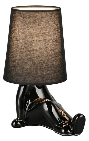 Reality Leuchten Lampada da tavolo Huma, Nero, Soggiorno / Sala da pranzo, Ceramica, Giovanile, Lampada da tavolo