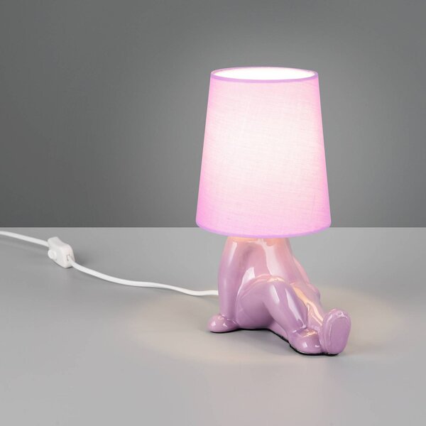 Reality Leuchten Lampada da tavolo Huma, Violetto / Fucsia / Rosa, Soggiorno / Sala da pranzo, Ceramica, Giovanile, Lampada da tavolo