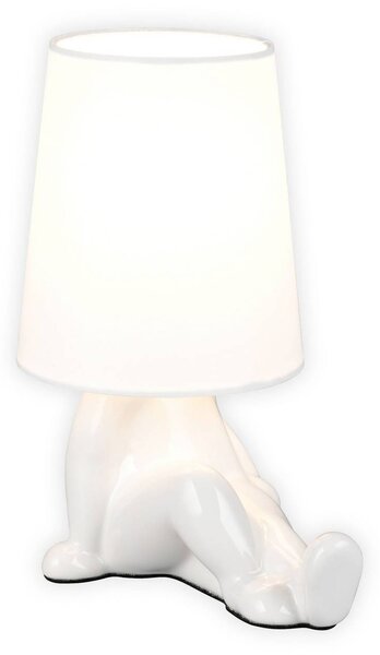 Reality Leuchten Lampada da tavolo Huma, Bianco / Opale, Soggiorno / Sala da pranzo, Ceramica, Giovanile, Lampada da tavolo