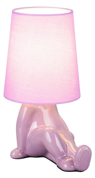 Reality Leuchten Lampada da tavolo Huma, Violetto / Fucsia / Rosa, Soggiorno / Sala da pranzo, Ceramica, Giovanile, Lampada da tavolo