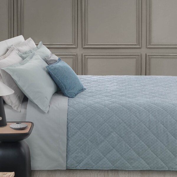 Trapunta In Raso Jacquard Straw Matrimoniale - 270X260 Trussardi Geometrico Avio Caleffi