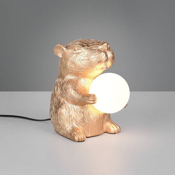 Reality Leuchten Lampada da tavolo Capi, Ottone / Oro, Soggiorno / Sala da pranzo, Plastica, Giovanile, Lampada da tavolo