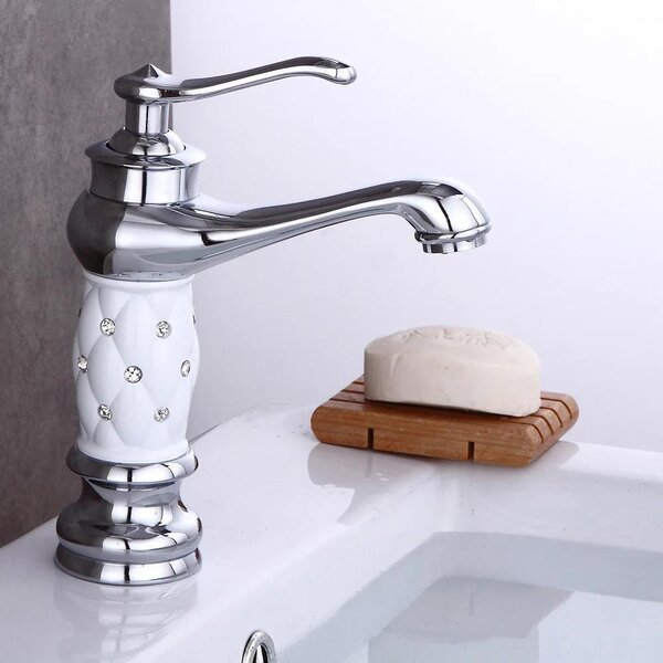 Rubinetto per lavabo - Miscelatore monocomando - Da appoggio - Acciaio inox 304 - Corpo valvola in ottone - Argento