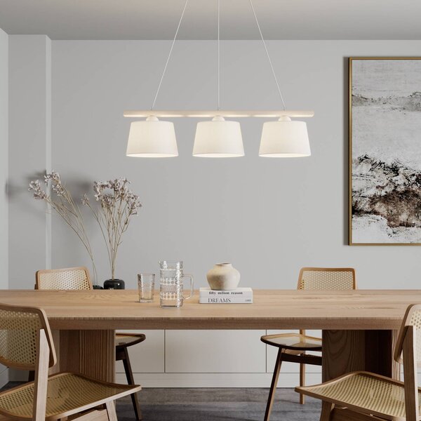 Lampada a sospensione Sweden Euluna, dimmerabile, Soggiorno / Sala da pranzo, Tessuto / Stoffa / Seta, Lampada a sospensione
