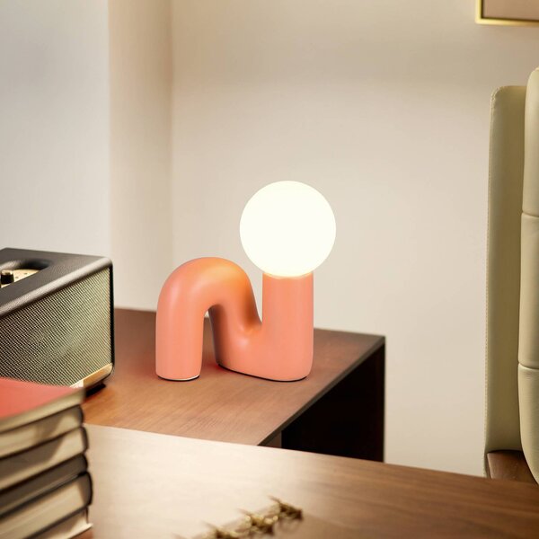 Reality Leuchten Lampada da tavolo Quinn, Giallo / Arancione, Soggiorno / Sala da pranzo, Ceramica, Giovanile, Lampada da tavolo