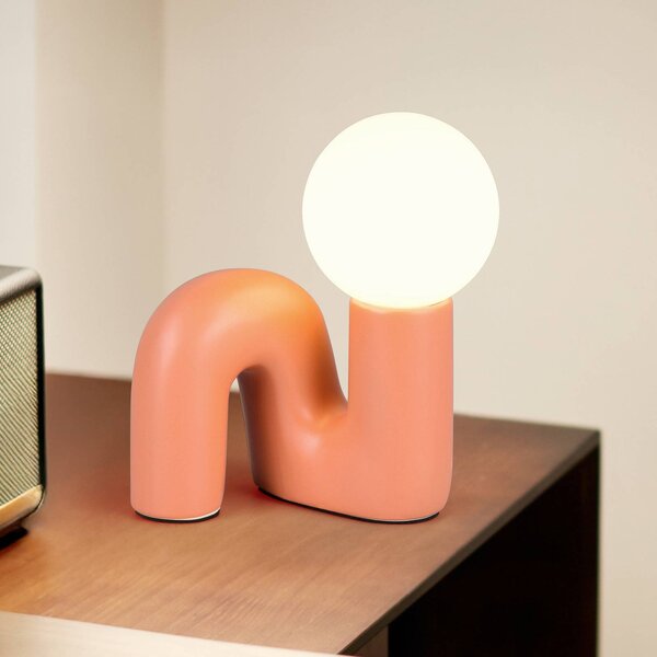 Reality Leuchten Lampada da tavolo Quinn, Giallo / Arancione, Soggiorno / Sala da pranzo, Ceramica, Giovanile, Lampada da tavolo