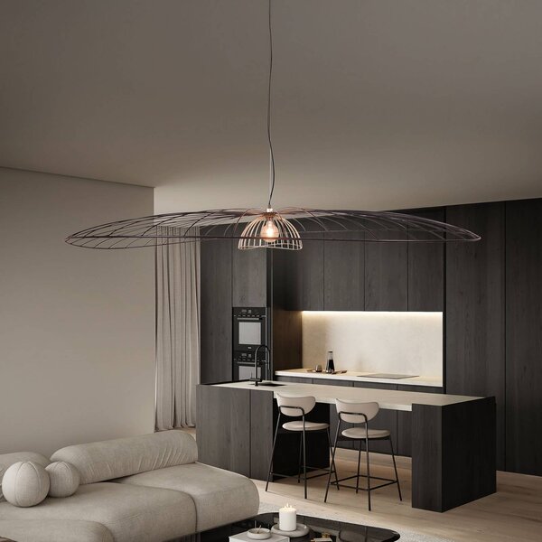 Reality Leuchten Lampada a sospensione Lauris, dimmerabile, Nero, Soggiorno / Sala da pranzo, Metallo, Moderno, Lampada a sospensione