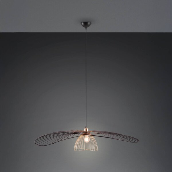 Reality Leuchten Lampada a sospensione Lauris, dimmerabile, Nero, Soggiorno / Sala da pranzo, Metallo, Moderno, Lampada a sospensione
