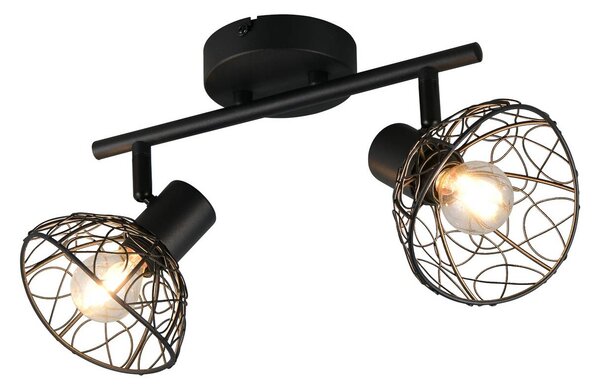 Reality Leuchten Plafoniera soffitto Yako, dimmerabile, Nero, Soggiorno / Sala da pranzo, Metallo, Moderno, Plafoniera