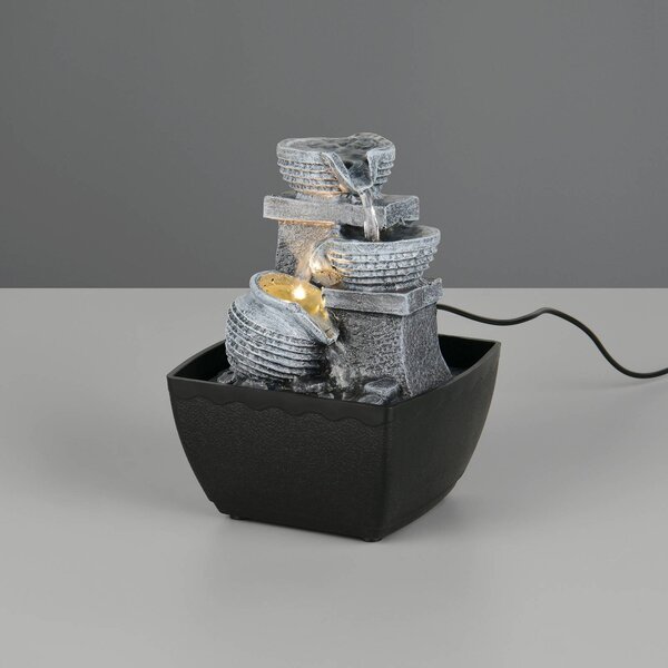 Reality Leuchten Lampada da tavolo LED Luma, marrone, altezza 18 cm, resina sintetica, USB Luma, Marrone / Ruggine, Soggiorno / Sala da pranzo, Plastica