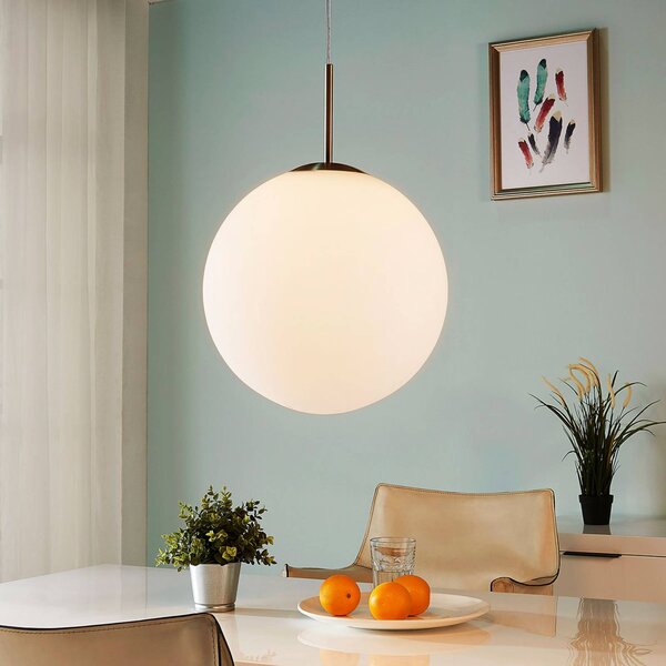 Lindby Lampada a sospensione Marike, sfera opale, 35 cm