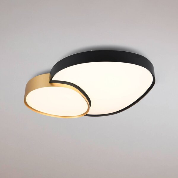 Trio Lighting Plafoniera a LED Rise, dimmerabile, Nero, Soggiorno / Sala da pranzo, Metallo, Moderno, Plafoniera LED