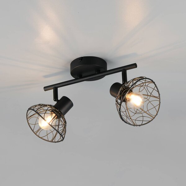 Reality Leuchten Plafoniera soffitto Yako, dimmerabile, Nero, Soggiorno / Sala da pranzo, Metallo, Moderno, Plafoniera