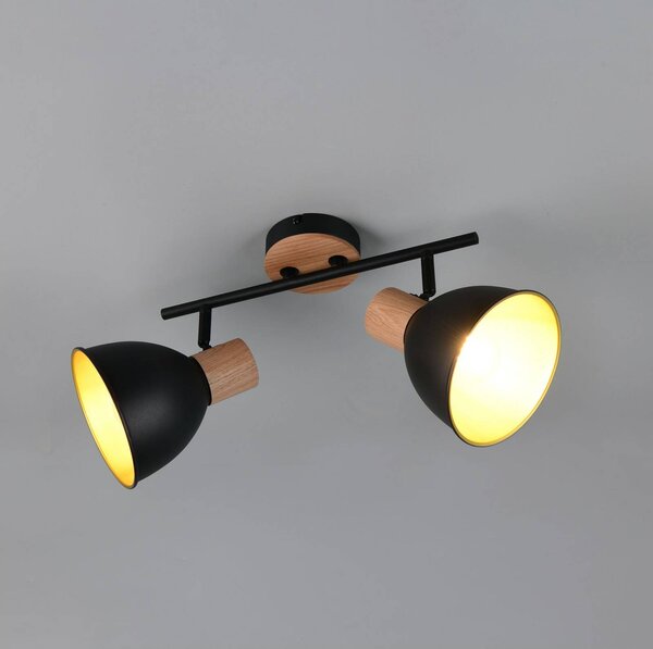 Reality Leuchten Plafoniera soffitto Delume, dimmerabile, Nero, Soggiorno / Sala da pranzo, Metallo, Scandinavo, Plafoniera