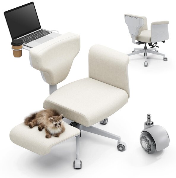 Newtral FREEDOM-X-PRO Sedia da ufficio multiposizione con gambe incrociate e ruote Milch-Aprikose