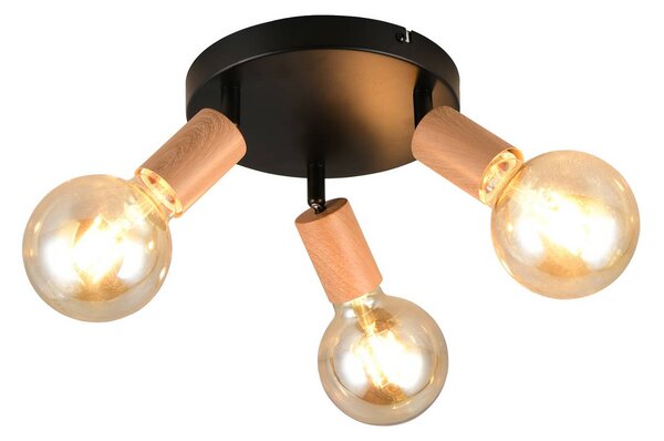 Reality Leuchten Plafoniera soffitto Lamego, dimmerabile, Nero, Soggiorno / Sala da pranzo, Metallo, Moderno, Plafoniera