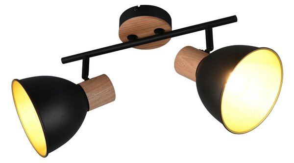Reality Leuchten Plafoniera soffitto Delume, dimmerabile, Nero, Soggiorno / Sala da pranzo, Metallo, Scandinavo, Plafoniera