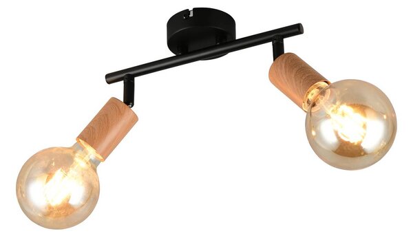 Reality Leuchten Plafoniera soffitto Lamego, dimmerabile, Nero, Soggiorno / Sala da pranzo, Metallo, Moderno, Plafoniera