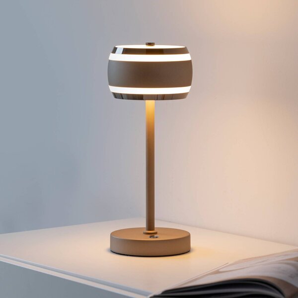 PURE Lampada da tavolo Falling Rings, dimmerabile, Bronzo / Ottone antico, Camera da letto, Alluminio, Moderno, Lampada da tavolo