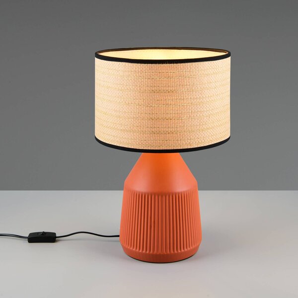 Reality Leuchten Lampada da tavolo Formentera, Marrone / Ruggine, Soggiorno / Sala da pranzo, Ceramica, Lampada da tavolo