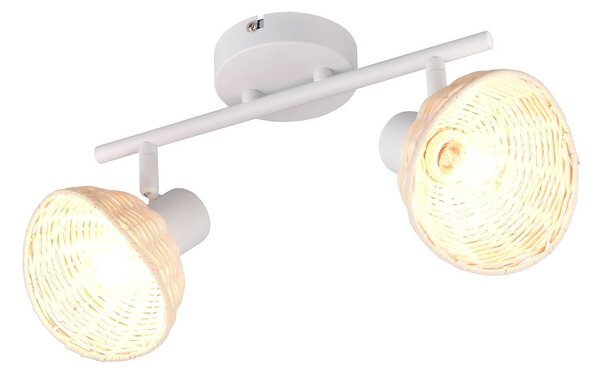 Reality Leuchten Plafoniera soffitto Calvi, dimmerabile, Bianco / Opale, Soggiorno / Sala da pranzo, Metallo, Plafoniera
