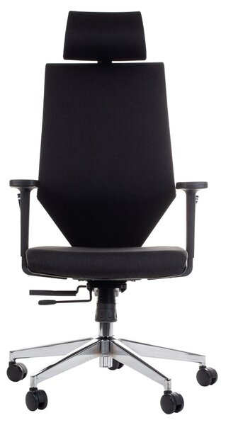 Sedia da ufficio ergonomica girevole ZN-805-C, braccioli regolabili, poggiatesta, base in alluminio, seduta scorrevole (avanti-indietro), nero