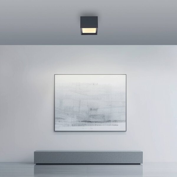 PURE Plafoniera soffitto Manhatten, dimmerabile, Alluminio / Grigio / Zincato, Corridoio, Alluminio, Moderno, Plafoniera