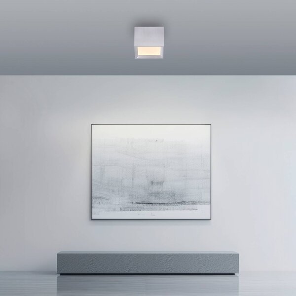 PURE Plafoniera soffitto Manhatten, dimmerabile, Alluminio / Grigio / Zincato, Corridoio, Alluminio, Moderno, Plafoniera