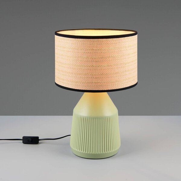 Reality Leuchten Lampada da tavolo Formentera, Verde, Soggiorno / Sala da pranzo, Ceramica, Lampada da tavolo