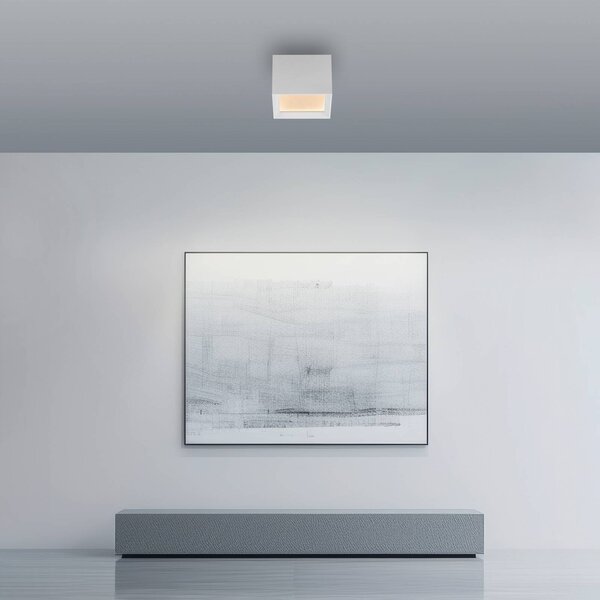 PURE Plafoniera soffitto Manhatten, dimmerabile, Bianco / Opale, Corridoio, Alluminio, Moderno, Plafoniera