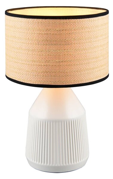 Reality Leuchten Lampada da tavolo Formentera, Bianco / Opale, Soggiorno / Sala da pranzo, Ceramica, Lampada da tavolo