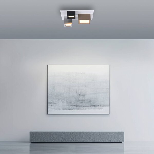 PURE Plafoniera soffitto Manhatten, dimmerabile, Multicolore, Corridoio, Alluminio, Moderno, Plafoniera