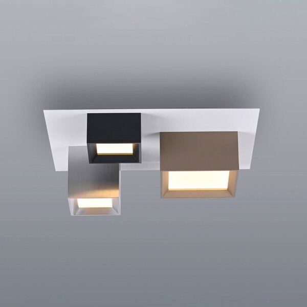 PURE Plafoniera soffitto Manhatten, dimmerabile, Multicolore, Corridoio, Alluminio, Moderno, Plafoniera
