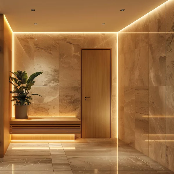 Hera Striscia LED SAUNA, 2.700 K, lunghezza 200 cm, IP54, 24 V dimmerabile, Bianco / Opale, Soggiorno / Sala da pranzo, Plastica, Moderno