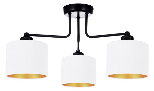 Lampada da soffitto bianca lampada in velluto vintage moderna E27 lampada di design a 3 luci N230-E3-W