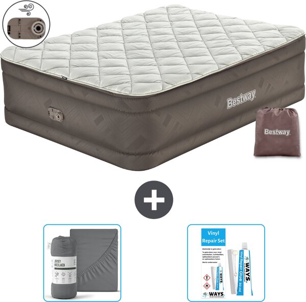 Materasso gonfiabile Bestway - 2 persone - 152 x 203 x 51 cm - Marrone - Accessori inclusi