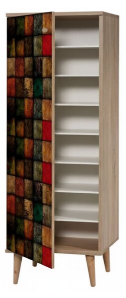 Scarpiera design legno e multicolore 50x135h cm in legno - Giadeite