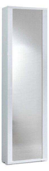 Scarpiera alta bianca 50x182h cm anta a specchio - Asiago