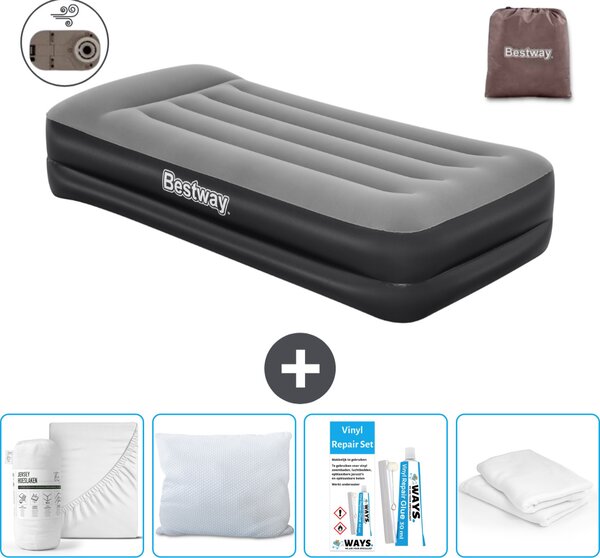 Materasso gonfiabile Bestway - 1 persona - 97 x 191 x 46 cm - Grigio - Accessori inclusi