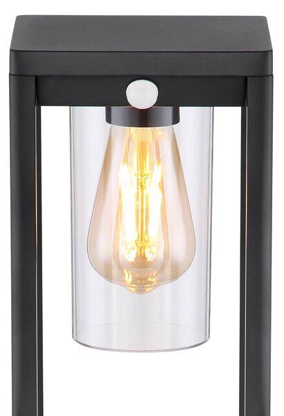 Globo Lampione Candela, 80 cm, con sensore Candela, Nero, Alluminio, Moderno