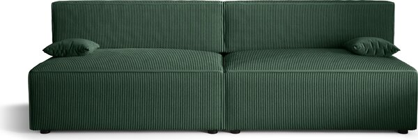 Divano letto Alvito X2, colore: verde. Materiale: velluto a coste. A: L: 272 cm, A: 85 cm, L: 94 cm, divano con rete e funzione letto, divano letto, divano letto, divano letto, divano letto