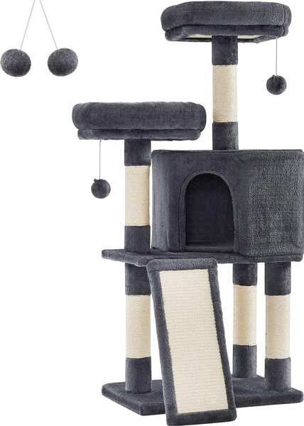 FEANDREA tiragraffi, albero tiragraffi, 115 cm, tiragraffi, grigio fumé